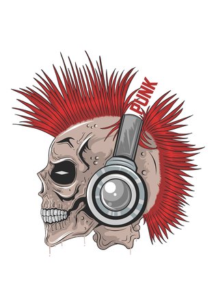 Punk Müzik Ruhuna Saygı Baskılı Erkek Tişört