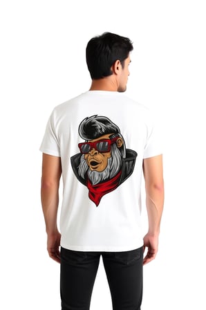 Retro Maymun Parlak Stil Tasarımı Baskılı Erkek Tişört