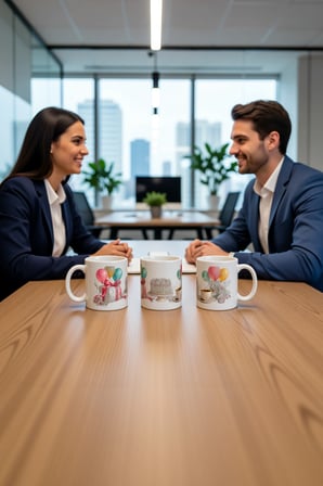 Seramik Kupa Doğum Günü Kutlaması Baskılı 300 ml Hediyelik Kahve Çay Kupası Özel Tasarım Çay Bardağı