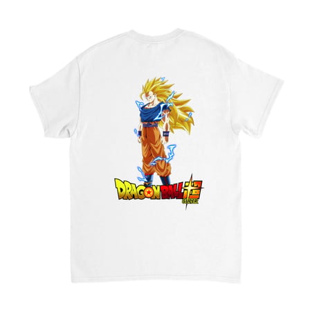 Erkek Anime Karakteri Baskılı Pamuklu Tişört Spiky Saçlı Kahramanı Enerjetik Duruş Dinamik Grafik