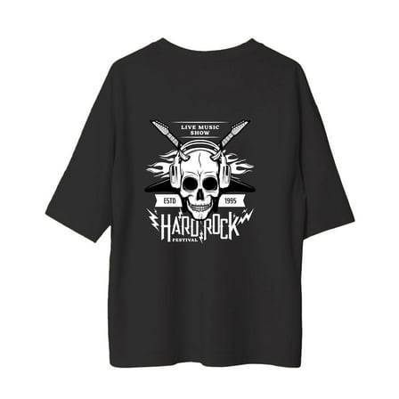 Canlı Müzik Şov Kuruldu 1995 Sert Rock Baskılı Erkek Oversize Tişört