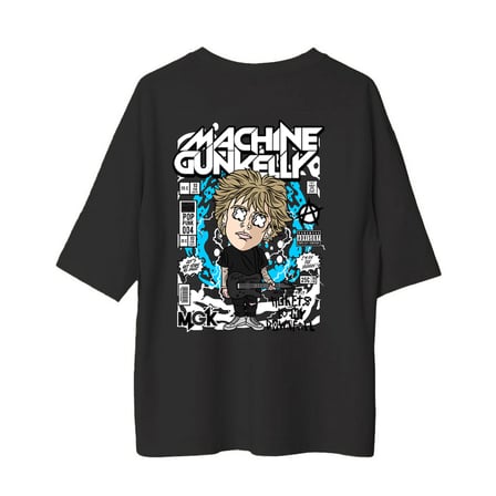 Punk Rock Müzik Stili Baskısı Baskılı Erkek Oversize Tişört