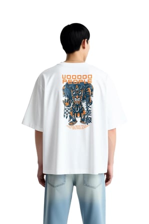 Erkek Oversize Mistik Voodoo Grafik Baskılı Kısa Kollu Tişört %100 Pamuk Rahat Kesim Günlük Modern