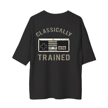 Klasik Oyun Nostaljisi Baskılı Kadın Oversize Tişört
