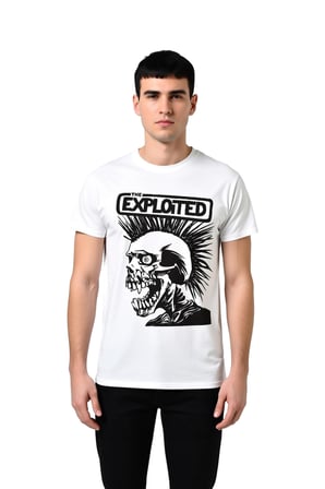 Erkek Punk Rock Grafik Baskılı Kısa Kollu Tişört %100 Pamuk Rahat Kesim Günlük Giyim Modern Şık