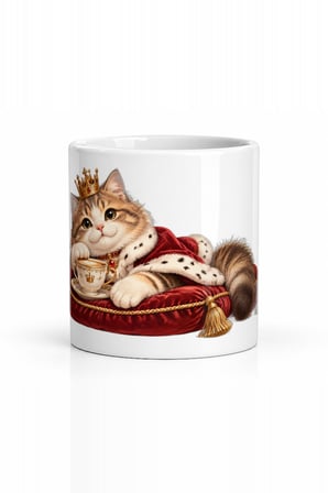 Seramik Kupa Şanslı Kedi Baskılı 300 ml Hediyelik Kahve Çay Kupası Ofis Ev Kullanımı Özel Tasarım