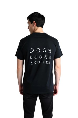 Erkek Grafik Baskılı Kısa Kollu Tişört Köpek Kitap Kahve Sevgililerine Günlük Rahat Kesim Modern