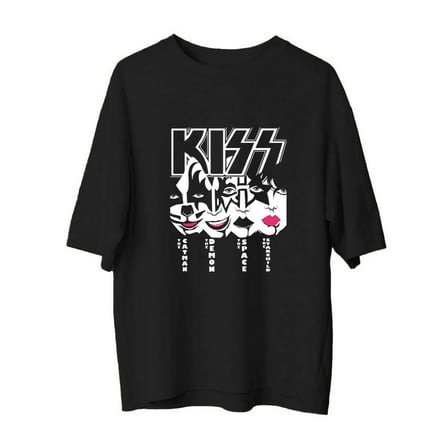 Müzik Bandı İkonik Yazı Baskılı Erkek Oversize Tişört