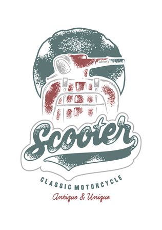 Kadın Grafik Baskılı Scooter Motosiklet Tişört %100 Pamuk Rahat Kesim Günlük Giyim Modern Şık Zarif