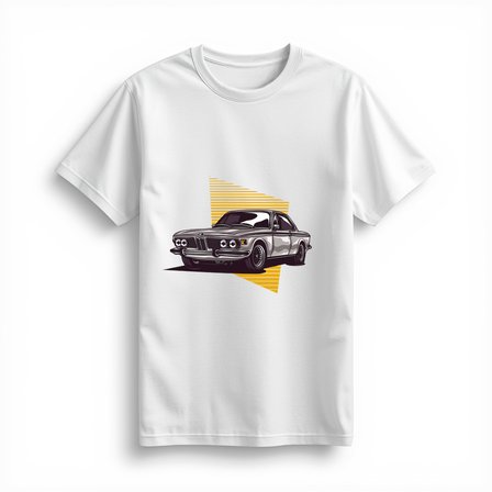Klasik Coupe Krom Şemsiye Retro Tasarım Baskılı Kadın Tişört