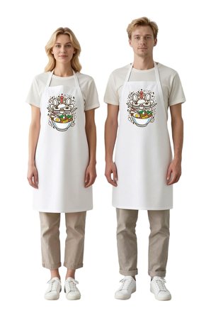 Erkek Unisex Mutfak Aşçı Önlüğü Ramen Kase Baskılı DTF Dijital Baskı Rahat Kesim Günlük Modern Şık