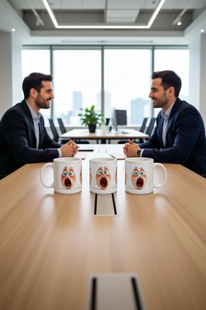Seramik Kupa Şaşkın İfadeler Baskılı 300 ml Hediyelik Komik Yüz Tasarımı Kahve Çay Özel Tasarım