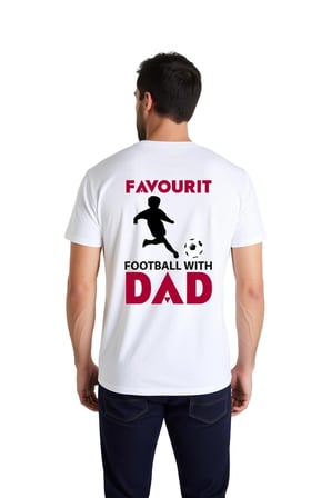 Baba ile Favori Futbol Anısı Baskılı Erkek Tişört