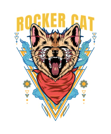 Erkek Oversize Müzik Baskılı Tişört Rocker Kedi Grafik Desen Rahat Kesim Günlük Giyim Modern Şık