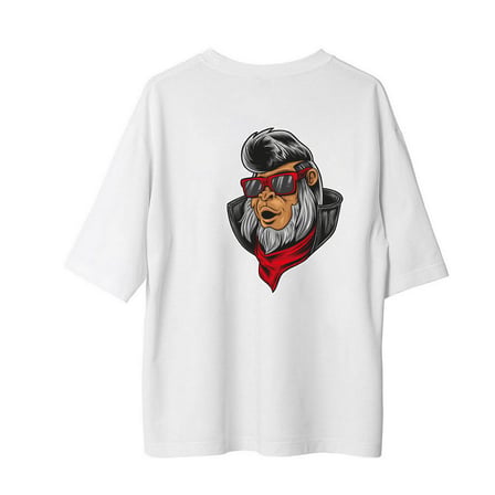 Erkek Oversize Grafik Baskılı Tişört %100 Pamuk Crew Neck Kısa Kol Rahat Kesim Günlük Giyim Modern