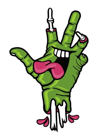 Yeşil Diş Elli Cartoon Baskılı Kadın Oversize Tişört