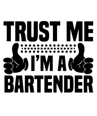 Kadın Bartender Meslek Baskılı Rahat Kesim Kısa Kol Yuvarlak Yaka %100 Pamuk Tişört Günlük Modern