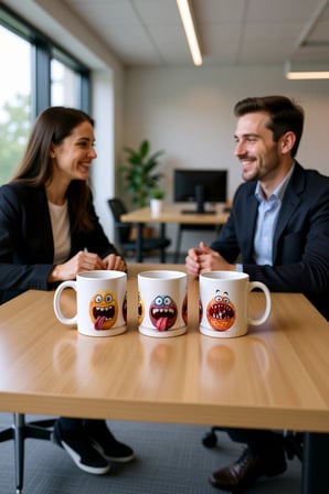 Seramik Kupa Yaramaz Canavar Karakterler Baskılı 300 ml Hediyelik Kahve Çay Kupası Özel Tasarım