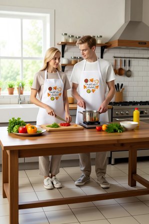 Unisex Mutfak Önlüğü Nachos Baskılı Grafik Tasarım Aşçı Rahat Kesim Günlük Modern Şık Konforlu Zarif