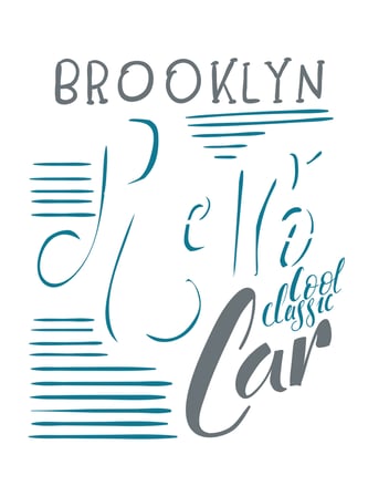 Brooklyn Retro Araba Cool Klasik Baskılı Erkek Tişört