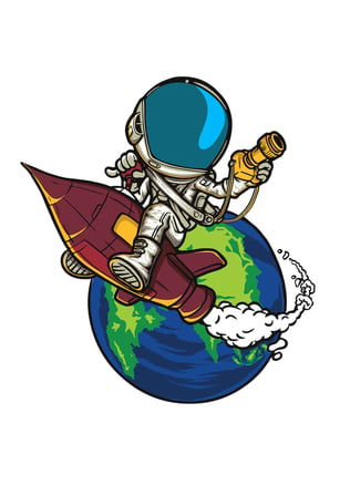 Erkek Çocuk Uzay Temalı Astronot Roket Baskılı Rahat Kesim Kısa Kollu Tişört Günlük Modern Şık Zarif