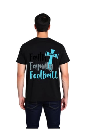 Erkek İman Aile Futbol Üçlü Değer Baskılı Kısa Kollu Pamuk Tişört Rahat Kesim Günlük Modern Şık