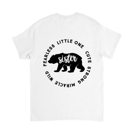 Çocuk Tişört Kız Kardeş Temalı Baskılı Fearless Little One Cute Strong Wild Miracle Tasarım Günlük