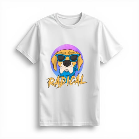 Kadın Grafik Baskılı Köpek Desenli Rahat Kesim Kısa Kollu Yuvarlak Yaka Pamuk Tişört Günlük Modern