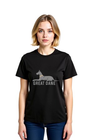 Büyük Dane Köpek Türü Baskılı Kadın Tişört