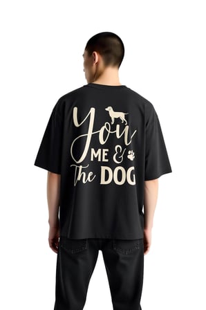 Erkek Oversize Köpek Sevgisi Baskılı Tişört %100 Pamuk Rahat Kesim Günlük Giyim Modern Şık Konforlu
