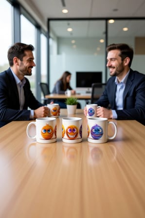 Seramik Kupa Komik Canavar Karakterleri Baskılı 300 ml Hediyelik Kahve Çay Kupası Özel Tasarım