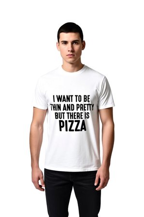 Pizza Aşkı Versus Diyet Düşleri Baskılı Erkek Tişört