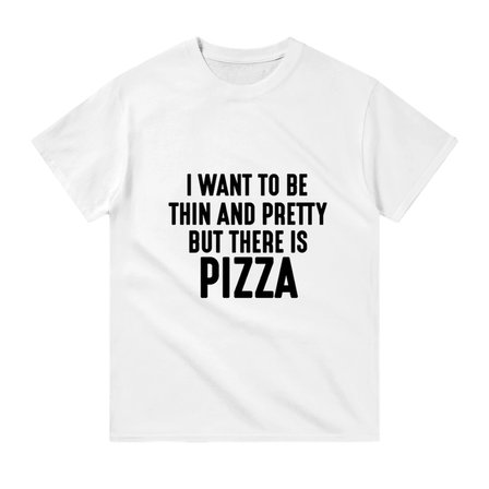 Pizza Aşkı Versus Diyet Düşleri Baskılı Erkek Tişört
