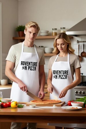 Unisex Mutfak Önlüğü Pizza Temalı Grafik Baskılı Retro Tasarım Aşçı Rahat Günlük Modern Şık Konforlu
