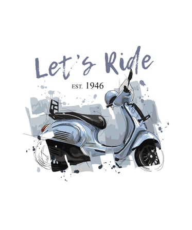 Kadın Oversize Scooter Baskılı Tişört Retro Nostaljik Tasarım Rahat Kesim Günlük Giyim Modern Şık