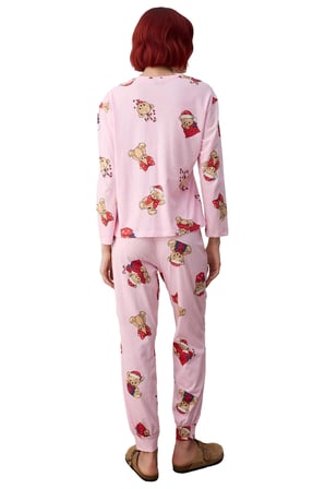 Kadin Ayiciikli Yılbaşı Temali Pijama Takımı Fonksiyonel Dayanıklı Kaliteli Konforlu Rahat
