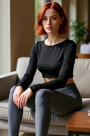 Kadın Bordo Crop Uzun Kollu Bisiklet Yaka Spor Bluz Pencere Detaylı ve Baş Parmak Delikli Kaliteli