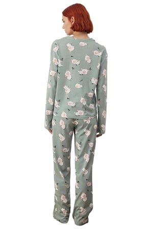 Kadın Ekose Desenli Bisiklet Yaka Pijama Takımı Fonksiyonel Dayanıklı Kaliteli Konforlu Şık
