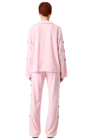 Kadın Kurdele Nakışlı Gömlek Pantolon Pijama Takımı Fonksiyonel Dayanıklı Kaliteli Estetik