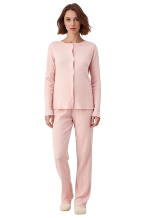 Kadın Fitilli Hırkalı Pijama Takımı Fonksiyonel Dayanıklı Kaliteli Konforlu Estetik Modern