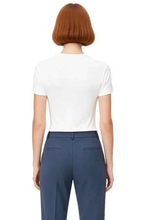 Viskon Ribana Bisiklet Yaka Fitted Bluz Günlük Kombinler İçin Rahat Kullanım Modern Stil