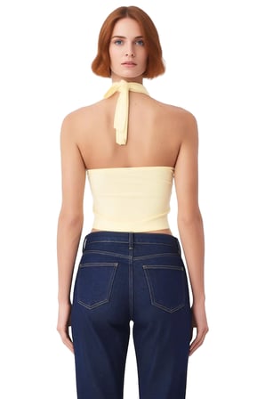 Halter Yaka Fitted Viskoz Örme Bluz Yazlık Parti Kombin Rahat Ve Şık Uzun Ömürlü Yüksek Kalite