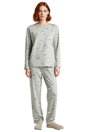 Eğlenceli Göz Baskılı Kadın Pijama Takımı Fonksiyonel Dayanıklı Kaliteli Konforlu Estetik Şık
