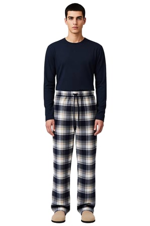 Erkek Ekose Flanel Pijama Takımı Bisiklet Yaka Fonksiyonel Dayanıklı Kaliteli Konforlu Şık