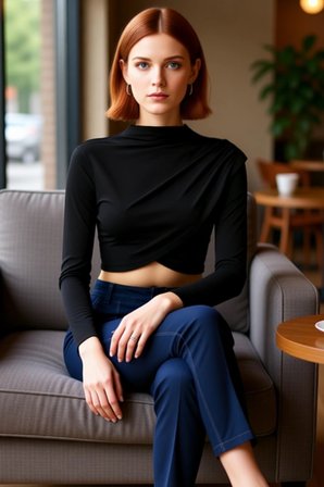 Kadın Bordo Dik Yaka Drapeli Anvelop Kapanışlı Asimetrik Siluetli Uzun Kollu Super Crop Örme Bluz