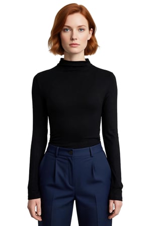 Kadın Fitted Dik Yaka Uzun Kollu Asimetrik Crop Bluz Cool & Comfort Koleksiyonuyla Kış