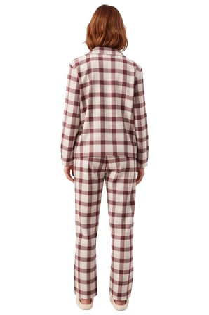 Kadın Ekose Flanel Gömlek Pantolon Pijama Takımı Fonksiyonel Dayanıklı Kaliteli Konforlu Şık