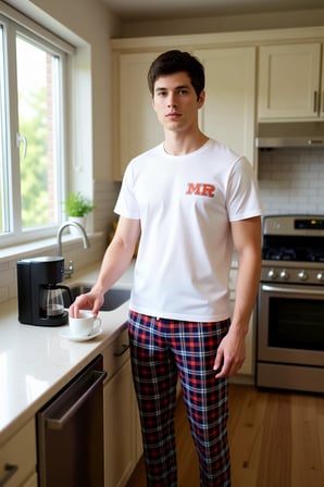 Erkek Bisiklet Yaka Baskılı Regular Fit Pijama Takımı Fonksiyonel Dayanıklı Kaliteli Rahat