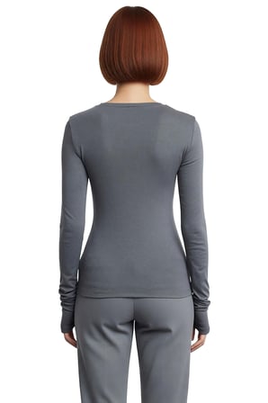 Kadın Antrasit Viskon Çizgili Fitted Uzun Kollu Basic Bluz Cool & Comfort Persona İle Günlük