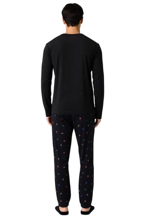 Erkek Oyun Temalı Bisiklet Yaka Uzun Kollu Pijama Takımı Fonksiyonel Dayanıklı Kaliteli Şık